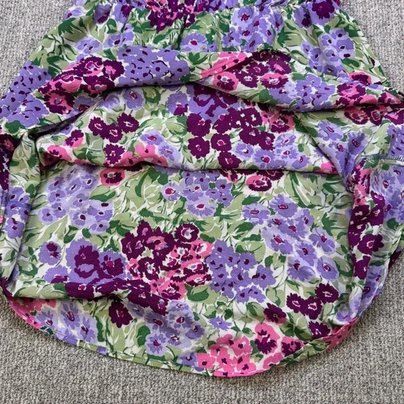 Amanda Uprichard Silk Floral Puff Sleeve Mini Dress S Multicolor NWOT Boho - Picture 5 of 10